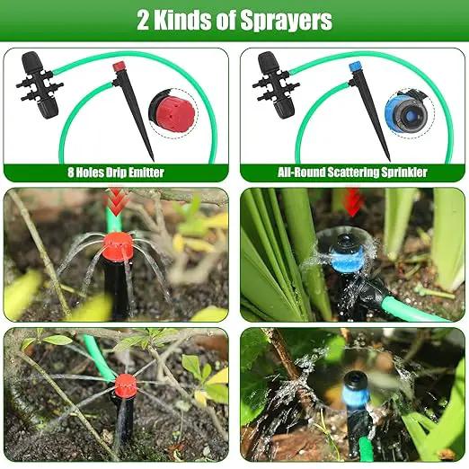 Efficient Drip Irrigation System 75FT+50FT Smart Irrigation Solution for Gardens Farms and Indoor Plants That Saves Water Resources and Improves Crop Yield by GreenHaven Gardens
