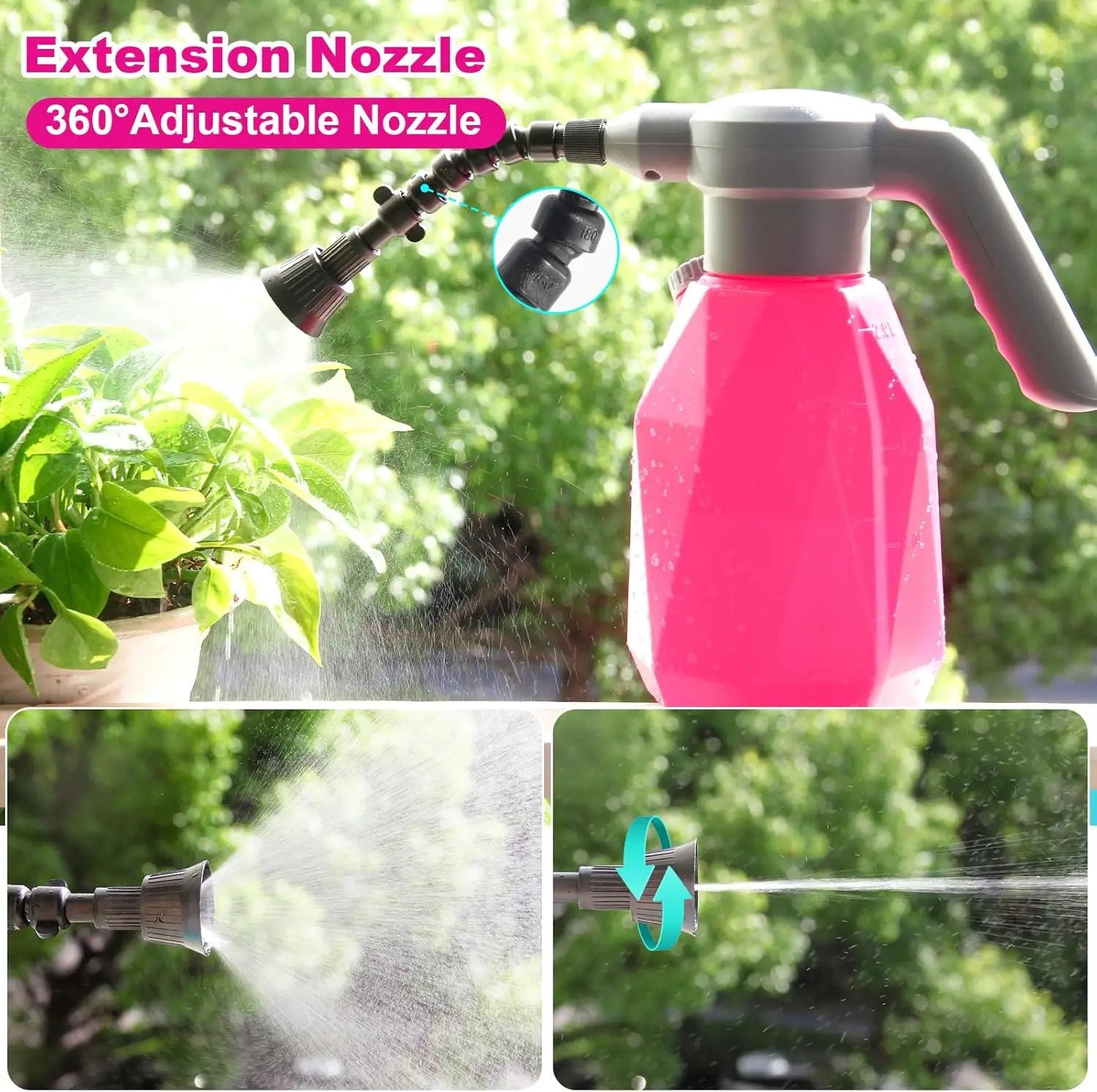 0.5 Gallon Electric Spray Bottle Plant Mister for Indoor/Outdoor Plants, 2L Automatic Watering Can Rechargeable Battery Powered Sprayer with Adjustable Spout for Garden, Fertilizing, Cleaning by GreenHaven Gardens