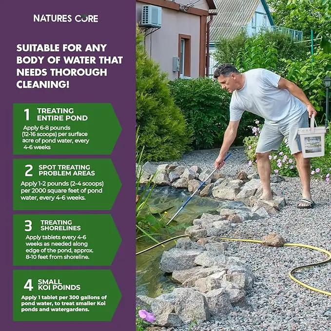 Nature's Core Muck Removal Tablets Natural Pond Sludge Remover, Cleans & Clears Away Muck & Sludge, Safe for The Environment, Treats 1,500 Sq Ft, 3 Month Supply, 16 Scoops, 8 lb by GreenHaven Gardens
