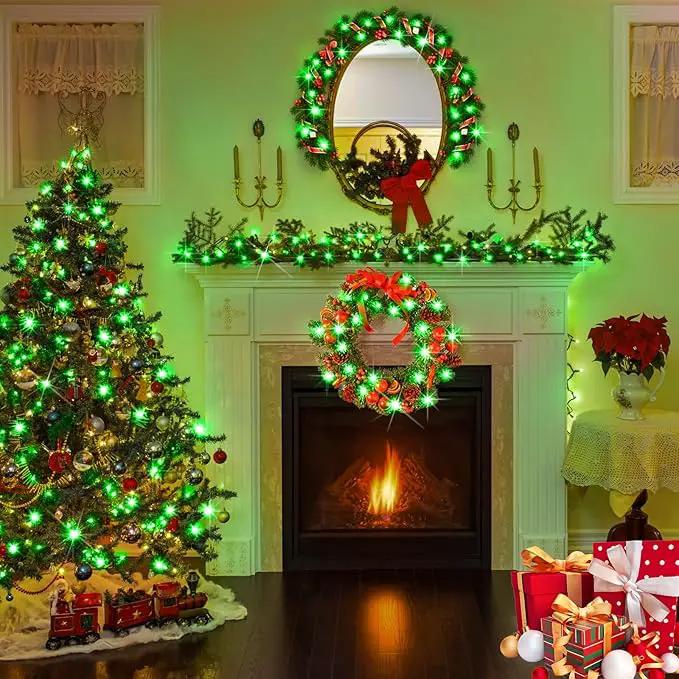 KNONEW 403FT 1000 LED Christmas String Lights Outdoor Green Wire Fairy Light 8 Modes & Timer Plug in Waterproof LED String Lights for Xmas Yard Tree Wedding Party Holiday Decorations(Green) by GreenHaven Gardens