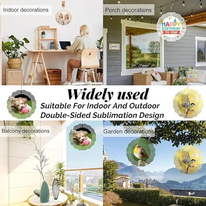 Remiawy Sublimation Wind Spinner Blanks, 6 Pack 10 Inch 3D Aluminum Metal Hanging Wind Spinners Sublimation Blanks Kinetic Sculpture DIY Crafts for Yard Garden Indoor Outdoor Porch Decoration Round by GreenHaven Gardens