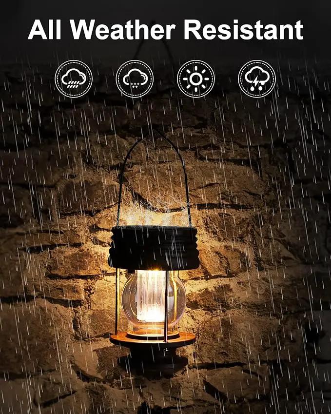 4 Pack Hanging Solar Lanterns Waterproof Lights Powered Led Decorative Landscape Light Table Lamp with Design for Patio, Garden, Yard, and Pathway Decor, Warm by GreenHaven Gardens