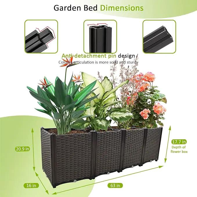 Large Planters for Outdoor Plants pots Elevated Garden Boxes Raised Garden Bed Garden Patio Balcony Deck to Planting Flowers Vegetables Tomato and Herbs by GreenHaven Gardens