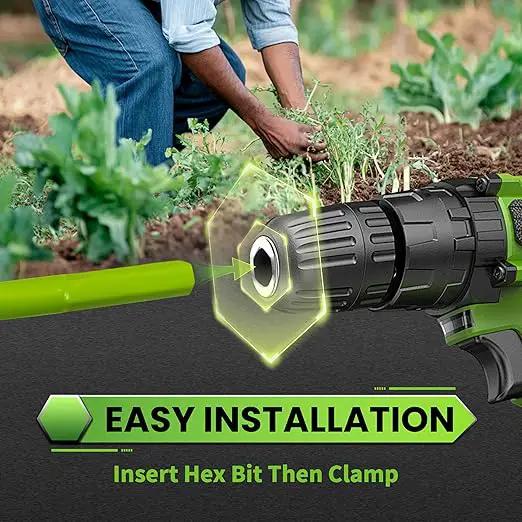 SYITCUN Auger Drill Bit for Planting - 2" X 32" Heavy-Duty Garden Auger Spiral Drill Bit - Bulb Planter Tool & Auger Post Hole Digger - 3/8" Hex Drive Drill by GreenHaven Gardens