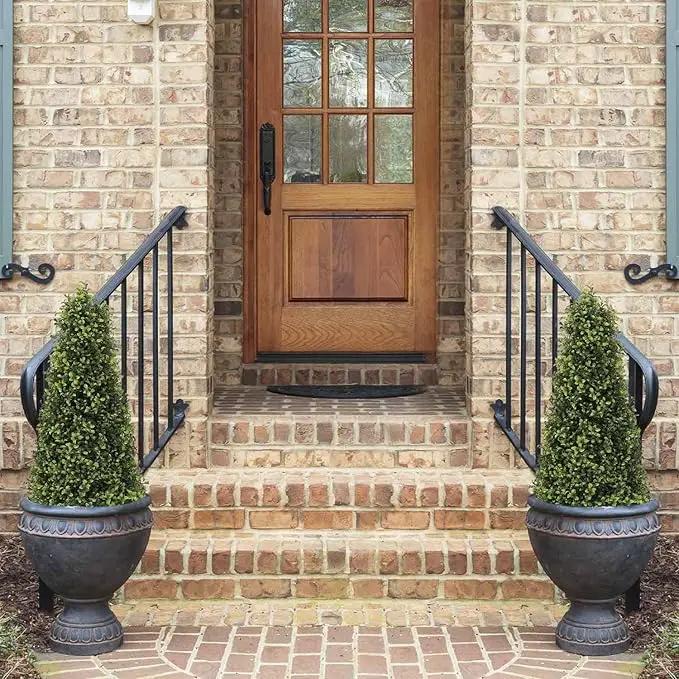 3ft Artificial Boxwood Topiary Trees (Set of 2) - UV Resistant Faux Plants Outdoor, Realistic 36in Fake Cone Bushes and Shrubs for Front Porch, Planter, Patio - Low Maintenance & Evergreen by GreenHaven Gardens
