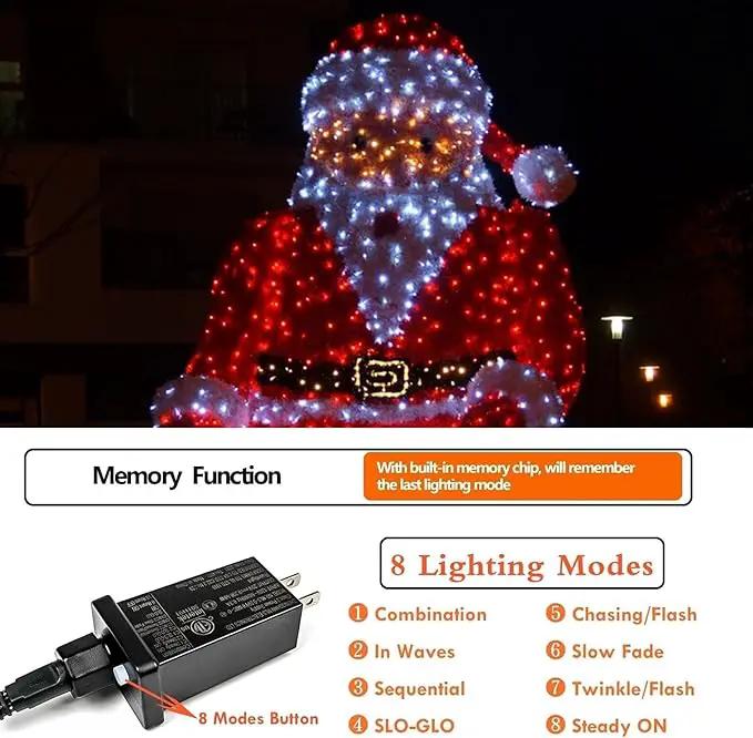 2 Pack Red and White Christmas Lights Indoor Outdoor, Super Bright 66FT 200 LED String Lights Waterproof, Twinkle Xmas Lights with Timer for Christmas Tree Decorations Bedroom Party Garden Patio Decor by GreenHaven Gardens