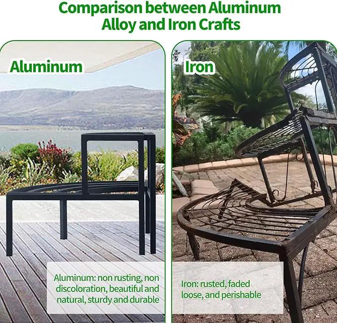 Aluminum 2-Tier Plant Stand Lightweight, Sturdy, and Rust-Free Corner Shelf Ladder Rack Perfect for Indoor and Outdoor Greenery Display by GreenHaven Gardens