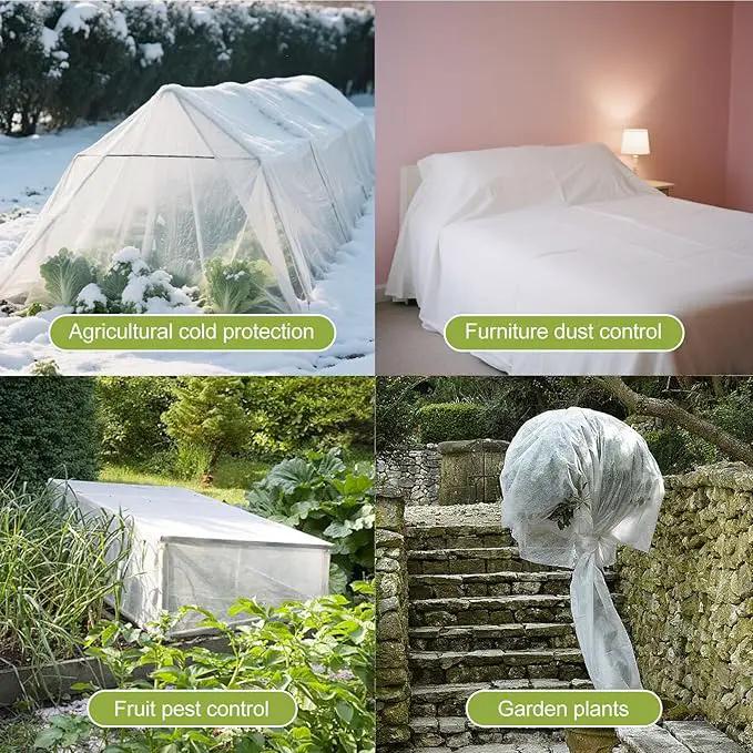 Plant Covers Freeze Protection, 10x33FT Reusable Thickened Winter Floating Row Covers, Frost Cloth Blanket Shade Cloth Garden Fabric Plant Cover for Raised Beds Vegetables Insect Winter Frost by GreenHaven Gardens