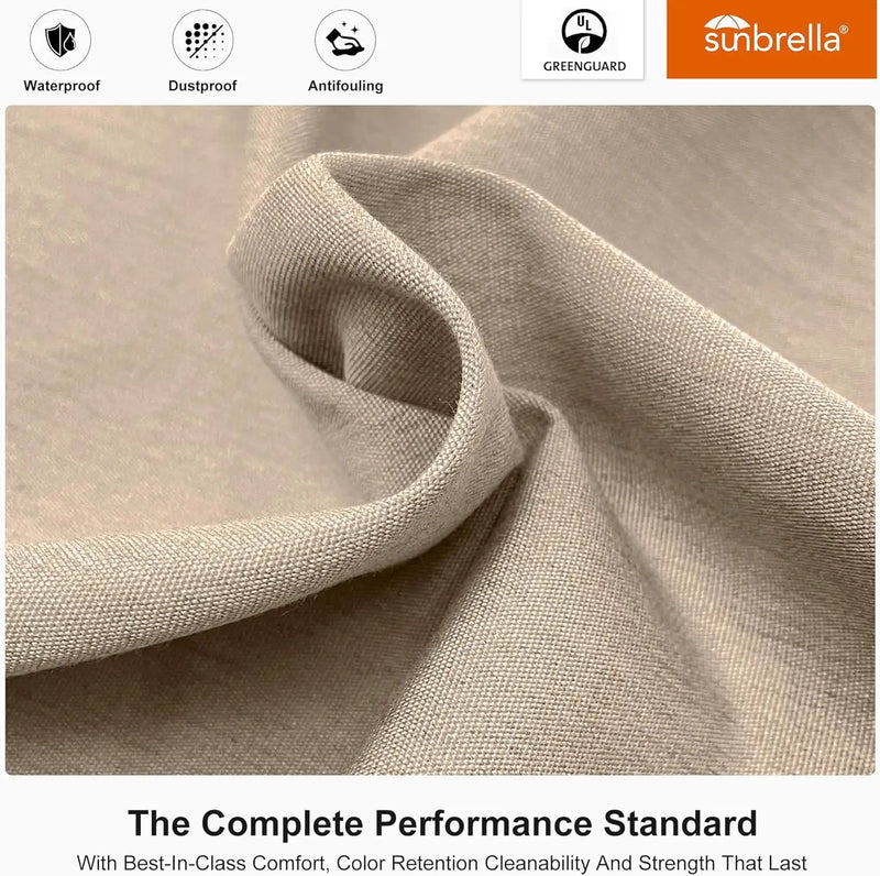 PURPLE LEAF 10' X 13' Double Top Deluxe Rectangle Patio Umbrella - Offset Hanging Cantilever Umbrellas in Heather Beige by GreenHaven Gardens