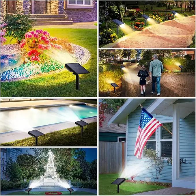 Solar Spot Lights Outdoor 5 Modes, 44LEDs Bright Landscape Spotlights Solar Powered 3 Colors Changing, IP67 Waterproof Auto On-Off Dusk Dawn Solar Outdoor Lighting for Yard Garden Outside Tree by GreenHaven Gardens
