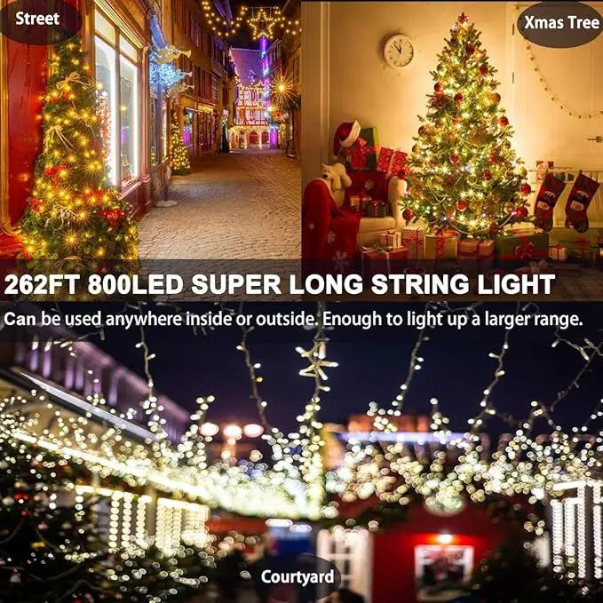 Decute 800 LED 272FT Christmas String Lights - 8 Modes with Timer Function, Waterproof Fairy Lights for Christmas Tree, Party, Wedding, Yard, Garden, Indoor/Outdoor Decorations, Warm White by GreenHaven Gardens