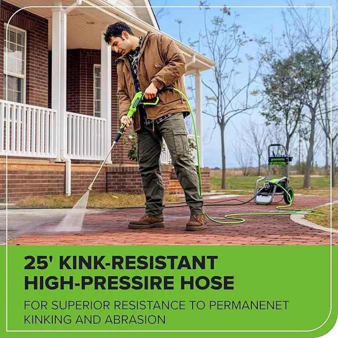 Greenworks Pro Brushless 2700 PSI (CSA Certified) 2.3 GPM Max / 1.2 GPM Electric Pressure Washer (Foldable Handles, Rugged Steel Frame, 25 FT Hose, 35 FT GFCI Power Cord) by GreenHaven Gardens