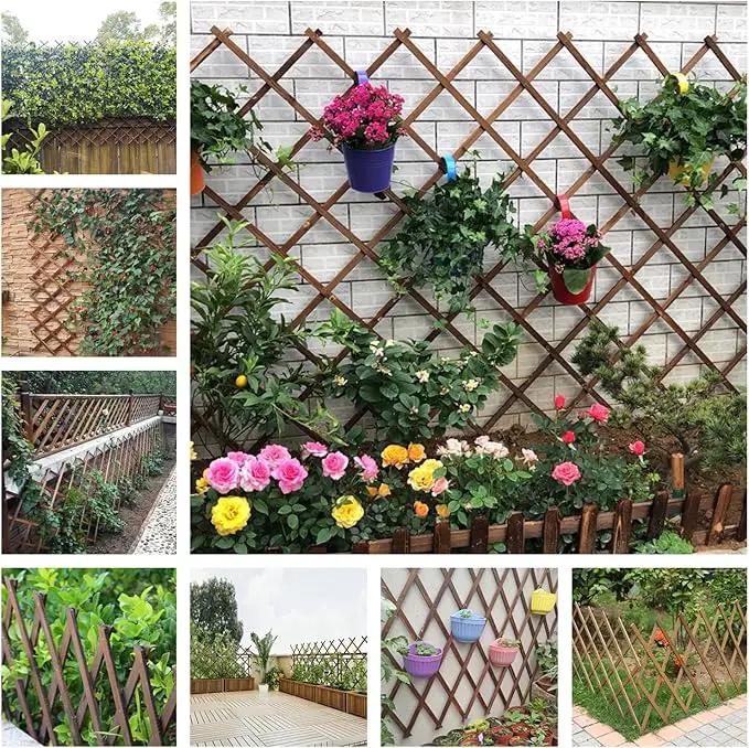 2PCS Expandable Garden Trellis, 38" x 89" Large Wooden Lattice Fence Wall Panel Stretchable Decorative Fences Lattice Trellis for Climbing Plants Outdoor Ivy Vine Rose Clematis Garden Patio Room Decor by GreenHaven Gardens