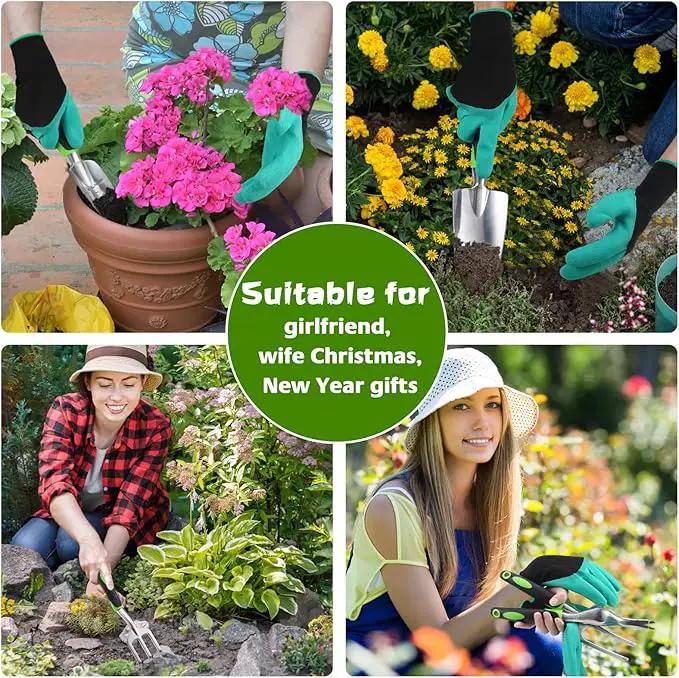 Garden Tools, 8-Piece Garden Tool Set with Non-Slip Ergonomic Handles, Lightweight Aluminum Alloy Rust-Proof Durable Gardening Hand Tools, Ideal Gardening Tools Gifts for Women and Men by GreenHaven Gardens