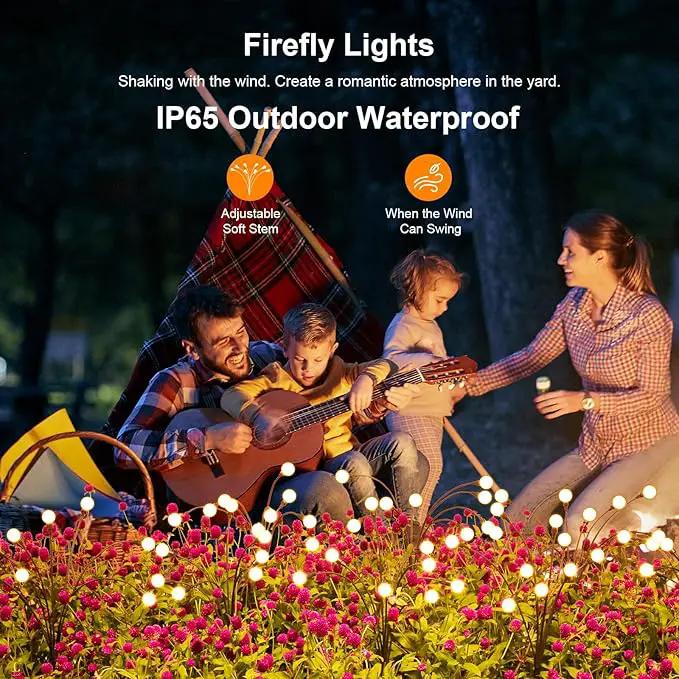 ASMAD Solar Garden Lights (2-Pack, 16 LEDs), Decorative Swaying Lights with Firefly Effect for Patio, Pathway & Outdoor Decor by GreenHaven Gardens