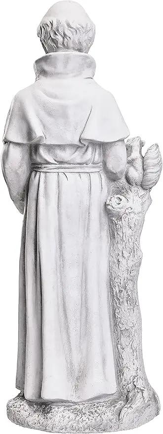 TOETOL St Francis Garden Statues 31 Inch Saint Francis of Assisi Catholic Christian Yard Decor Lawn Garden Patio Outdoor Sculptures Magnesium Oxide Stone Grey Garden Art Decorations by GreenHaven Gardens