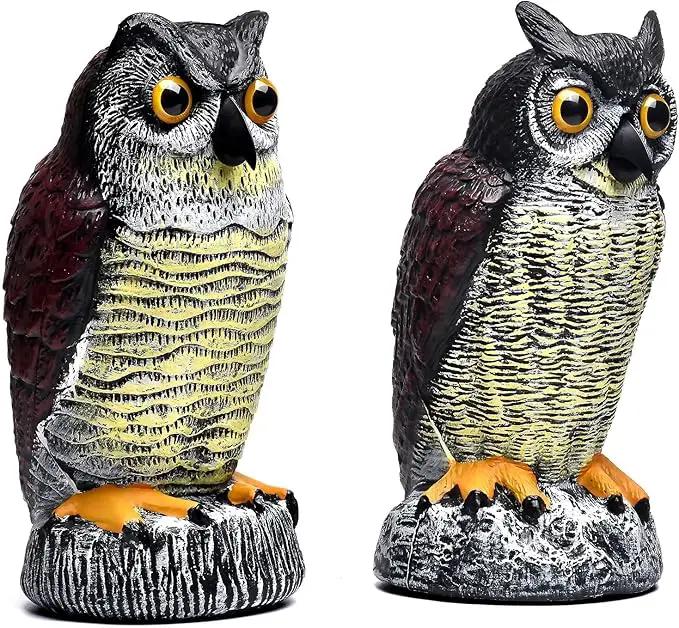 2 Packs Fake Plastic Owl Statue, Multicolor Garden Owl Statue, Plastic Statue for House, Garden, Pool, Yard. by GreenHaven Gardens