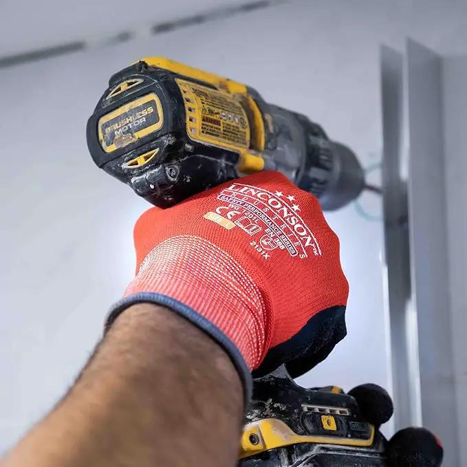 linconson 12 Pack Safety Performance Series Construction Mechanics Wrinkle Latex Work Gloves by GreenHaven Gardens