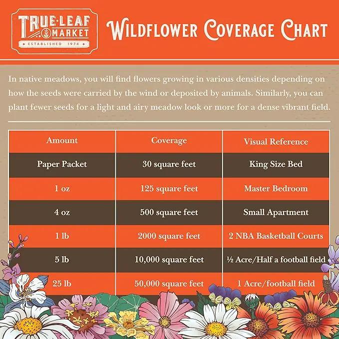 Pacific Northwest Wildflower Seeds - 1 Lb ~640,000 + Non-GMO Seed - 25 Varieties Including Poppy, Larkspur, Daisy & More - Pollinator Mix for Planting Outdoors by GreenHaven Gardens