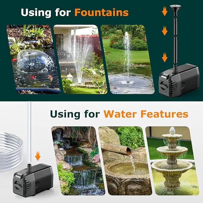 POPOSOAP Solar Fountain Pump, 20W Solar Powered Water Pump with 6.6FT Water Pipe, 320GPH Solar Pond Pump for Pond, Fish Tank, Yard and Wildlife Garden by GreenHaven Gardens