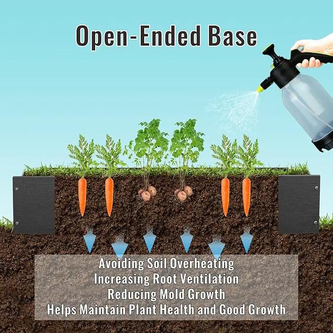 Raised Garden Bed 47.24 * 24.4 * 9.65 in,HDPE Vegetable Planter Bed Outdoor,Elevated Horticulture Planter Bed,Waterproof,Rot-Resistant and Non-Cracking Above Ground Garden Bed(Black) by GreenHaven Gardens