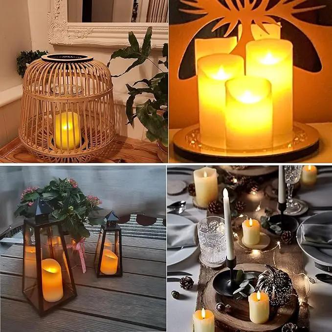 Tappovaly Flameless Flickering Battery Operated Candles 3pack Real Wax Pillar LED Candles with 10-Key Remote Control and 24 Hours Timer for Wedding, Party, Home Decoration (Ivory) by GreenHaven Gardens