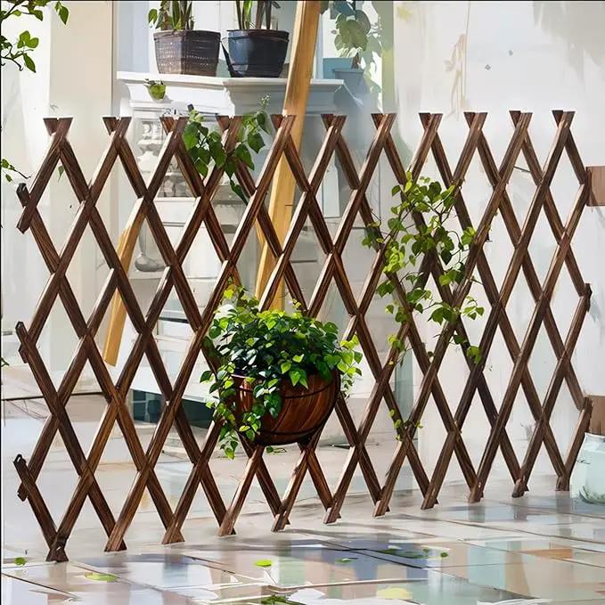 2PCS Expandable Garden Trellis, 38" x 89" Large Wooden Lattice Fence Wall Panel Stretchable Decorative Fences Lattice Trellis for Climbing Plants Outdoor Ivy Vine Rose Clematis Garden Patio Room Decor by GreenHaven Gardens