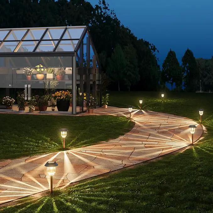XMCOSY+ Solar Lights Outside Waterproof - 4 Pack Auto On/Off 10-40 LM Dimmable Outdoor Solar Lights for Yard Garden Pathway Driveway Walkway (Warm White) by GreenHaven Gardens