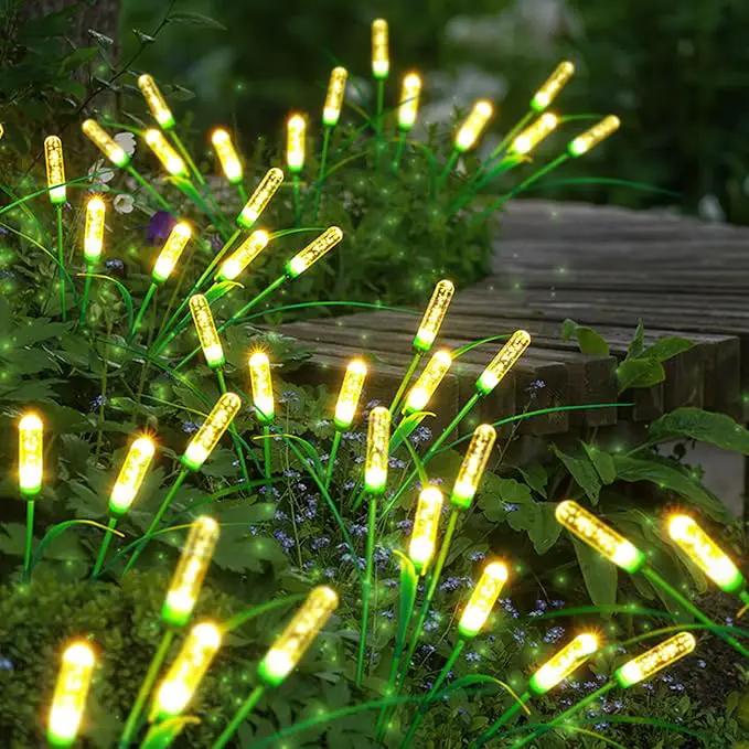 Solar Outdoor Garden Lights,Upgraded LED Solar Reed Swaying Lights for Garden Patio Yard Pathway Walkway Wedding Party Christmas Landscape Lighting (2 Pack) by GreenHaven Gardens