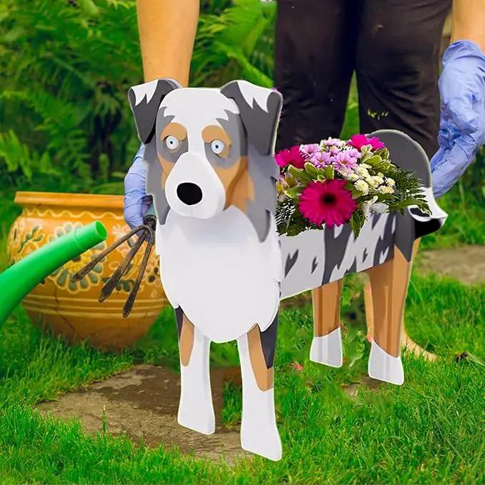 Australian Shepherd Dog Planter Plant Pots,Cute Garden Dog Flower Planter,Dog Planters Birthday Gifts for Women,Office,Indoor/Outdoor Decor（9.45 * 5.51 * 13.82in） by GreenHaven Gardens