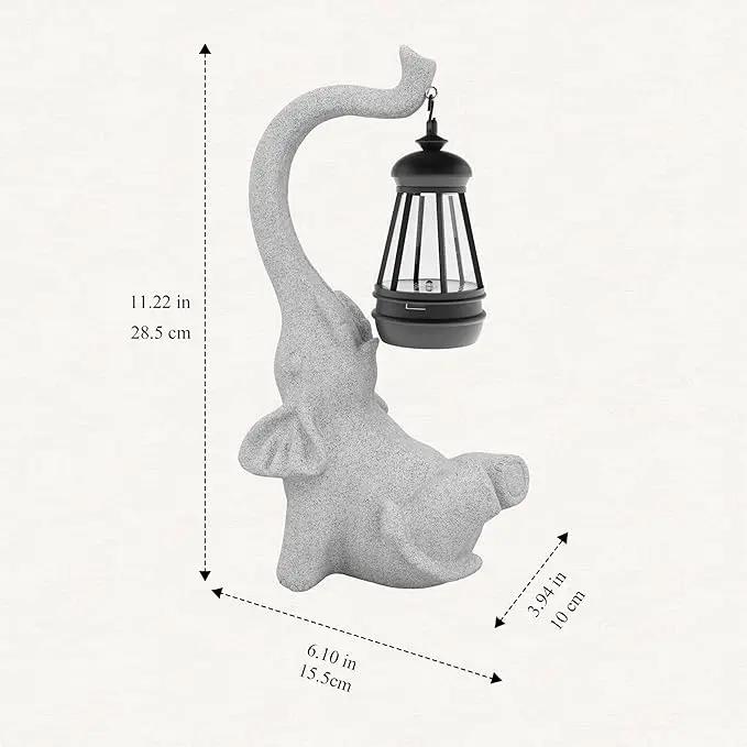 Solar Powered Outdoor Figurine Lights, 10 Inch Waterproof Animal Elephant Statue Light, Suitable for Decorations for Patio, Balcony, Lawn, Courtyard, Etc.(Face Upward) by GreenHaven Gardens