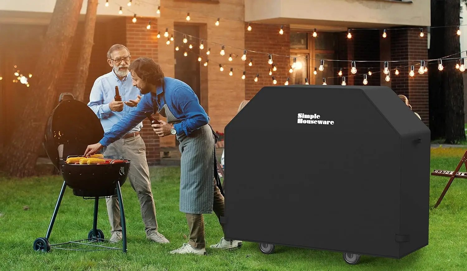 Simple Houseware 58 in. Waterproof Heavy Duty Gas BBQ Grill Cover, Weather-Resistant Polyester by GreenHaven Gardens