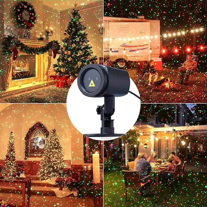 Christmas Projector Lights Outdoor, Firefly Show Decorations, Red and Green Stars Holiday Lights, Waterproof Remote Timer, Garden Indoor Wedding Home Party Gift by GreenHaven Gardens