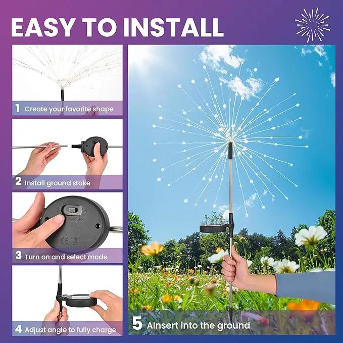 Garden Decor Solar Lights Outdoor,2Pack 120LED Waterproof Cold White Solar Garden Lights Your Outdoor Decoration,Yard, Patio, Porch,Flower Pot,Pathway,Christmas by GreenHaven Gardens