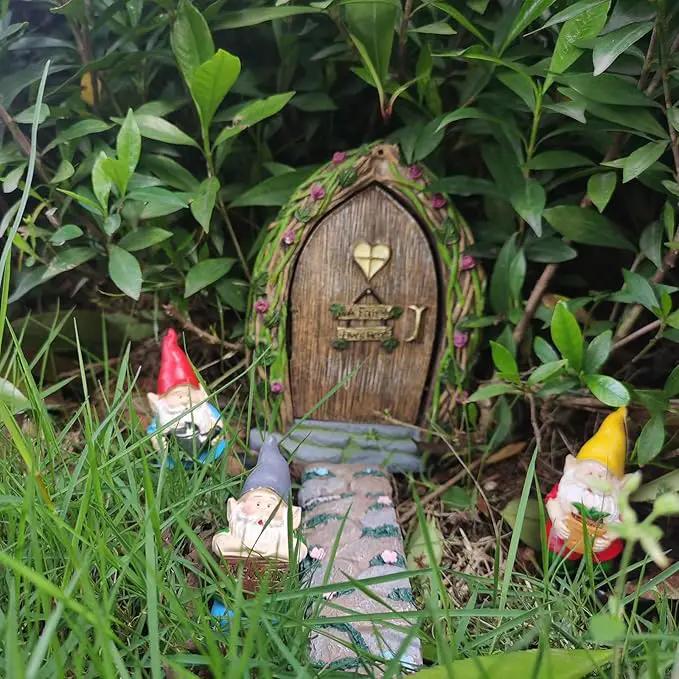 MUAMAX Miniature Gnome Figurines Fairy Gardens Gnomes Accessories Gift for Garden Little Gnomes Small Gnome 3'' by GreenHaven Gardens