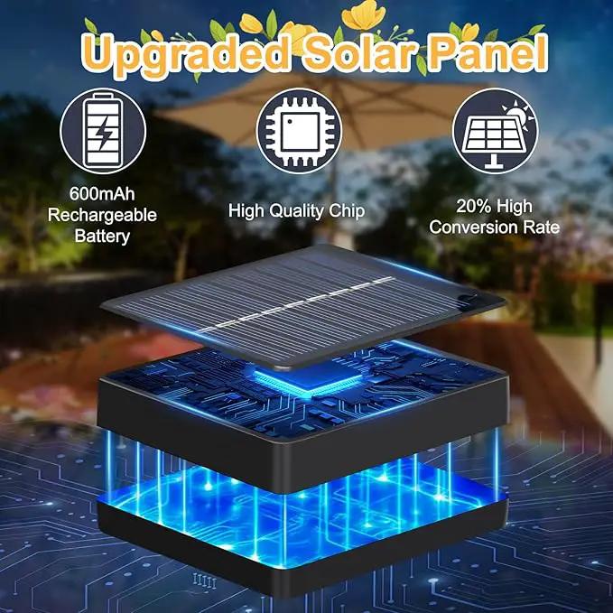 Solar Garden Lights Outdoor, 4 Pack 24-Head Artificial Flowers Solar Lights, IP65 Waterproof Garden Decoration for Yard Patio Path Cemetery Grave, Gifts for Mom Women Bithday Mother's Day-Auto ON/Off by GreenHaven Gardens