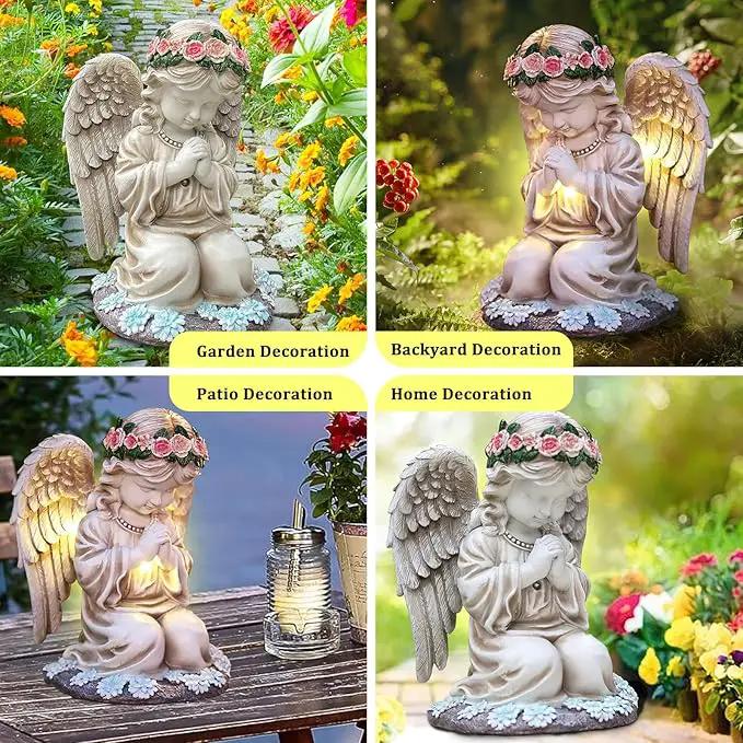 Choies Solar Angel Garden Statue Outdoor Decor,Praying Angel Sculpture for Outside,Home,Patio,Yard,Cemetery,Perfect Birthday or Valentines Day Angel Gifts for Women,Mom by GreenHaven Gardens