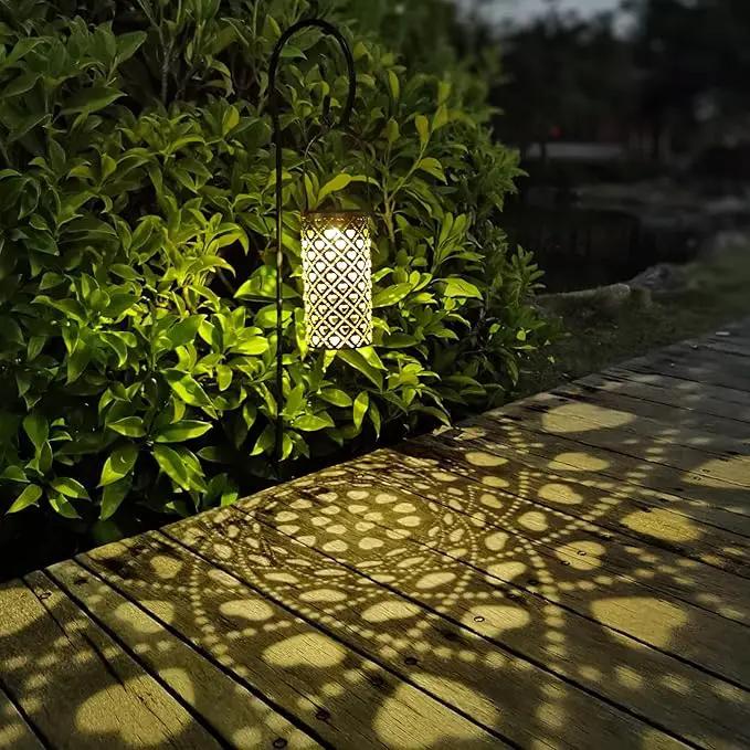 2 Pack Solar Lanterns Outdoor Hanging Heart Pattern Decor Lantern,Waterproof Hollow Out Metal Decorative Garden Light,Graceful Decoration for Patio,Yard,Landscape,Walkway,Festival by GreenHaven Gardens
