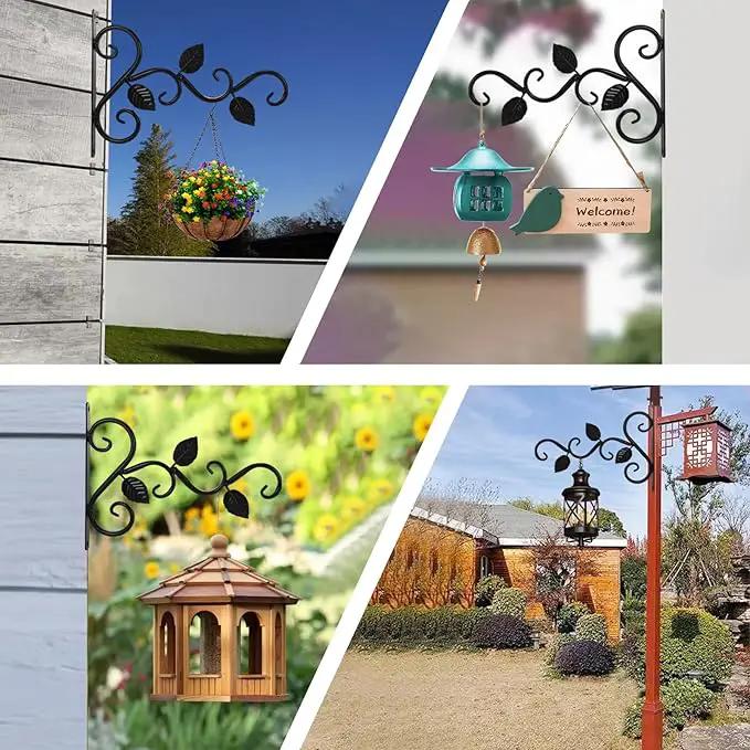 Fashion&cool 4 Pack Plant Hanging Bracket, Wall Mount Plant Hanger Outdoor Indoor, Decorative Hanging Plant Bracket Hooks for Planter Flower Bird Feeder Lanterns Wind Chimes with Screws by GreenHaven Gardens