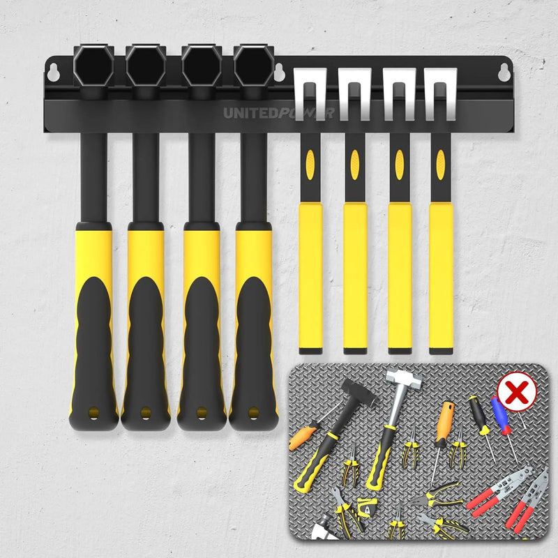 UNITEDPOWER Hammer Holder, Wall Mount Storage Rack Organizer for Workshop, Shed, Garage, Home, Fit Most of Hammer or Small Tools by GreenHaven Gardens