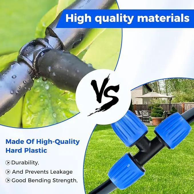 Drip Irrigation Fittings Kit for 1/2 Inch Tubing, 24 PCS 1/2" ID x 0.6-0.63" OD 16 mm Drip Anti-drop Barbed Locked Nut Connectors - 5 Tees, 5 Couplings, 2 Switch Valves, 5 End Cap, 5 Elbows, 2 Adapter by GreenHaven Gardens