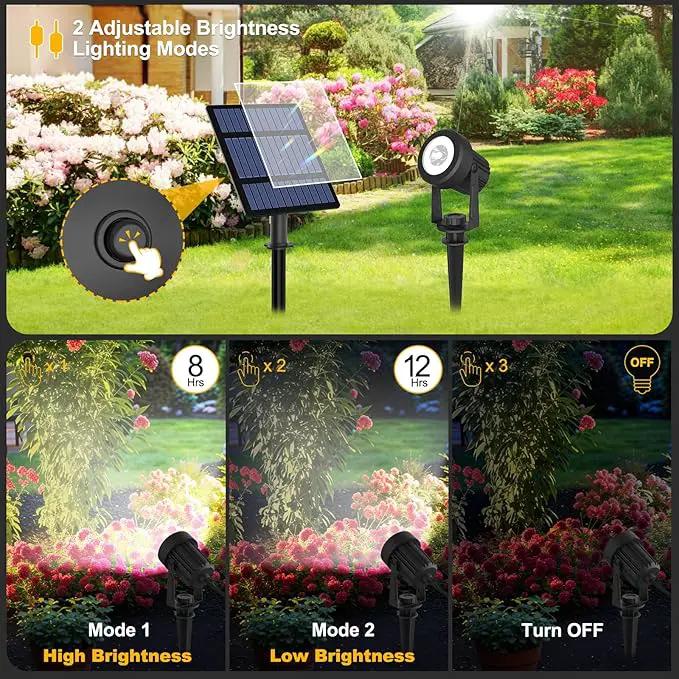 T-SUNUS Solar Garden Spotlight Outdoor 6-in-1, White Landscape Spot Lights IP65 Waterproof, 5W Separated Panel, Dusk to Dawn 6000K Spotlights for Tree Patio Yard Driveway Pathway Pool Porch Walkway by GreenHaven Gardens