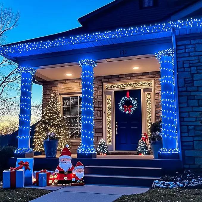 JMEXSUSS 66ft 200 LED Blue Christmas Lights Indoor Outdoor, Connectable Blue String Lights Clear Wire Plug in, 8 Modes Blue Fary Lights for Halloween Tree Party Bedroom Wall Christmas Decoration by GreenHaven Gardens