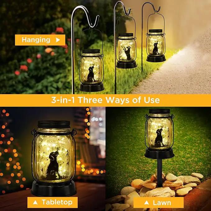 Dog Solar Lanterns Dog Lover Gifts for Women Men Dog Lovers Gifts Hanging Dog Lanterns with Stake for Yard Lawn Garden Decor Waterproof Dog Lights by GreenHaven Gardens