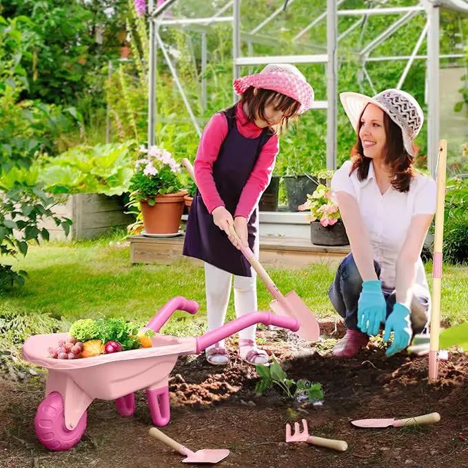 Kids Gardening Tools Outdoor Toys Set Backyard Play with Wheelbarrow Educational STEM Learning Pretend Toys Outdoor Indoor for Toddlers Kids Boys Girls by GreenHaven Gardens