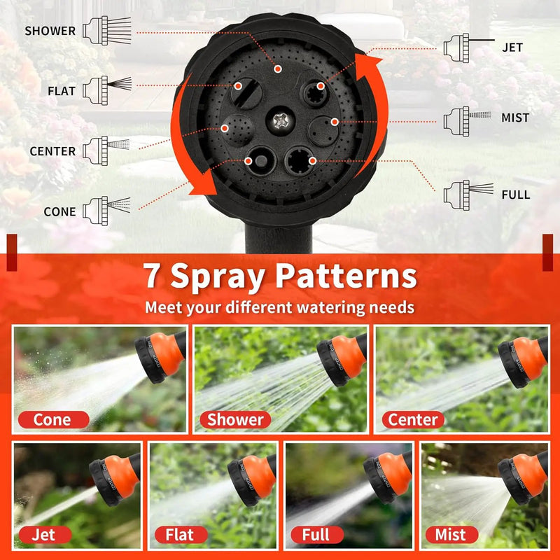 NEXCOVER Garden Hose Nozzle Sprayer - 7 Adjustable Watering Patterns Nozzle for Water Hose, Non-Slip Garden Spray Nozzle for Car Washing, Watering Plants, Pets Showering, Lawns Cleaning, Orange by GreenHaven Gardens