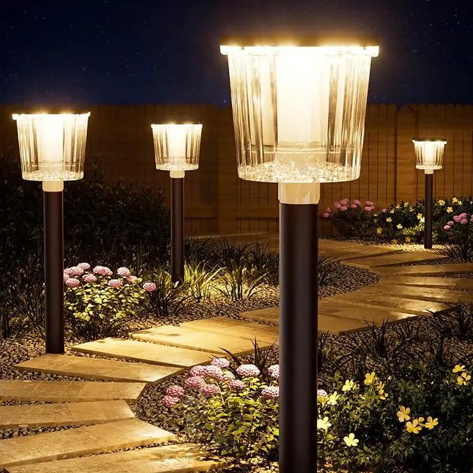 Super Bright Solar Pathway Lights Outdoor Powered,Adjustable Warm&Cool White,Waterproof IP65 Garden Decor Landscape Lighting Outside for Yard/Patio/Walkway/Driveway/Landscape (Cocoa Brown, 4 Pack) by GreenHaven Gardens
