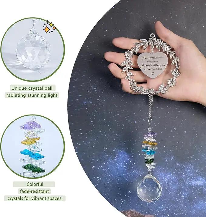 Friend Gifts Unique Friendship Gifts for Women,BFF, Bestie-Best Friend Birthday Gift, Hanging Rainbow Crystal Suncatcher Ornament by GreenHaven Gardens
