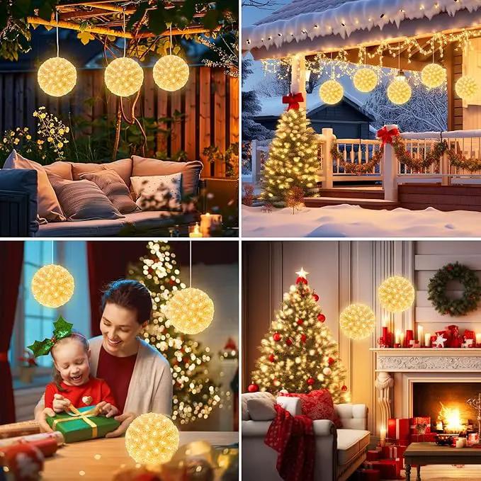 Brightown 6" Christmas Lighted Sphere Balls, 100 LED Warm White Starlight Ball - Plug-in Waterproof Outdoor & Indoor Christmas Holiday Decoration by GreenHaven Gardens