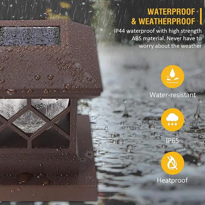 TWINSLUXES Fence Post Cap Light, LED Solar Lights for Deck Posts, Solar Post Caps Light Outdoor for 3.5x3.5/4x4/5x5 Posts, Wood or Vinyl Fence Deck Post, Warm Light (Brown) by GreenHaven Gardens